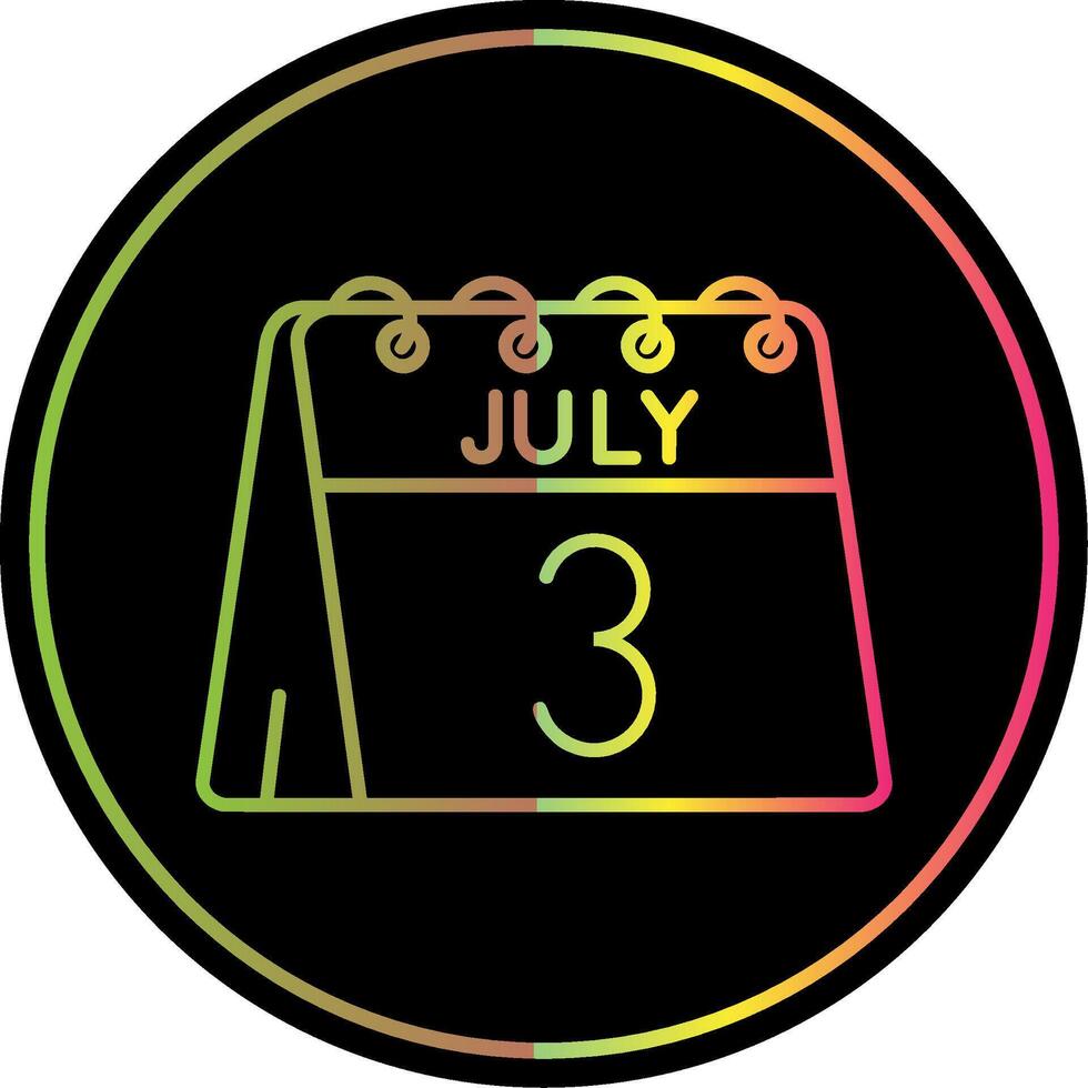 3rd of July Line Gradient Due Color Icon vector