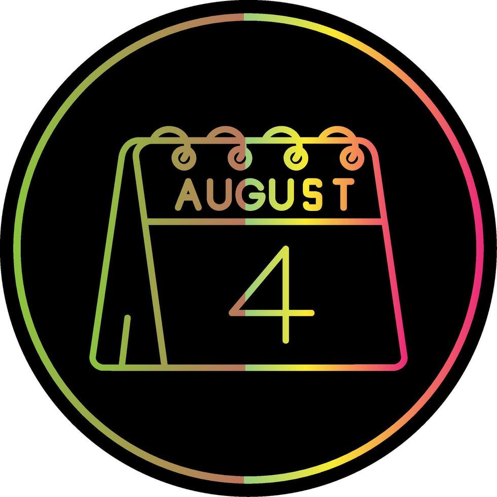 4th of August Line Gradient Due Color Icon vector