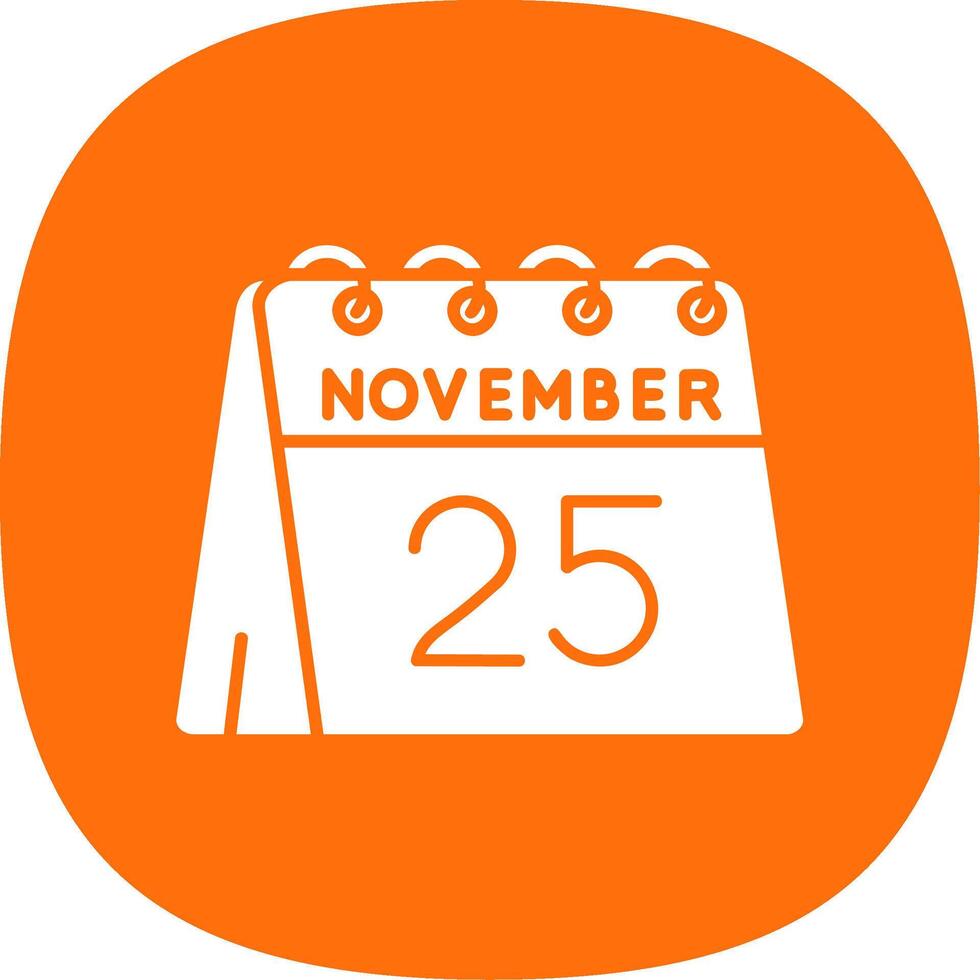 25th of November Glyph Curve Icon vector
