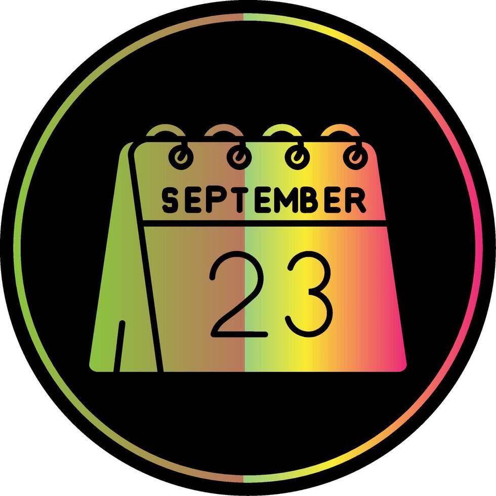 23rd of September Glyph Due Color Icon vector