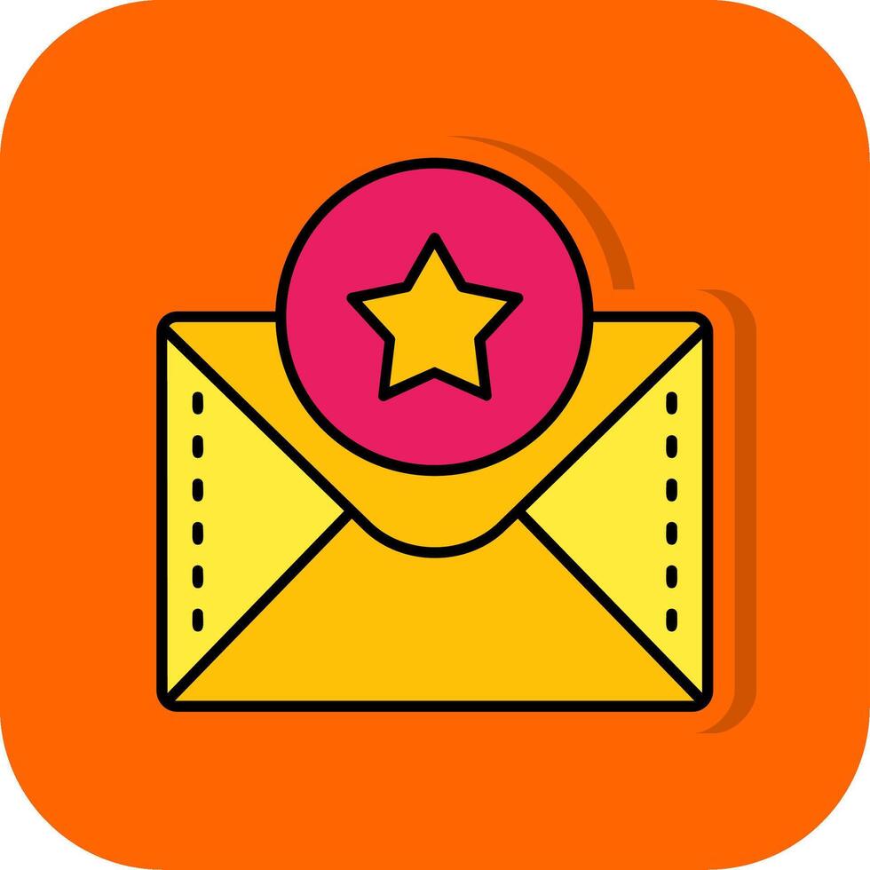 Star Filled Orange background Icon vector