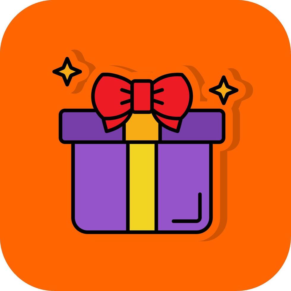 regalo lleno naranja antecedentes icono vector