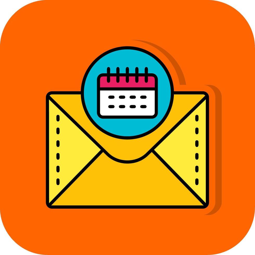 Calender Filled Orange background Icon vector