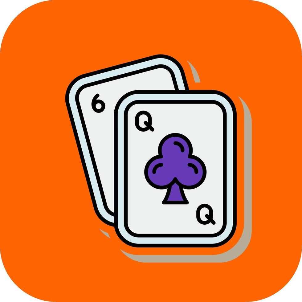 Poker Filled Orange background Icon vector