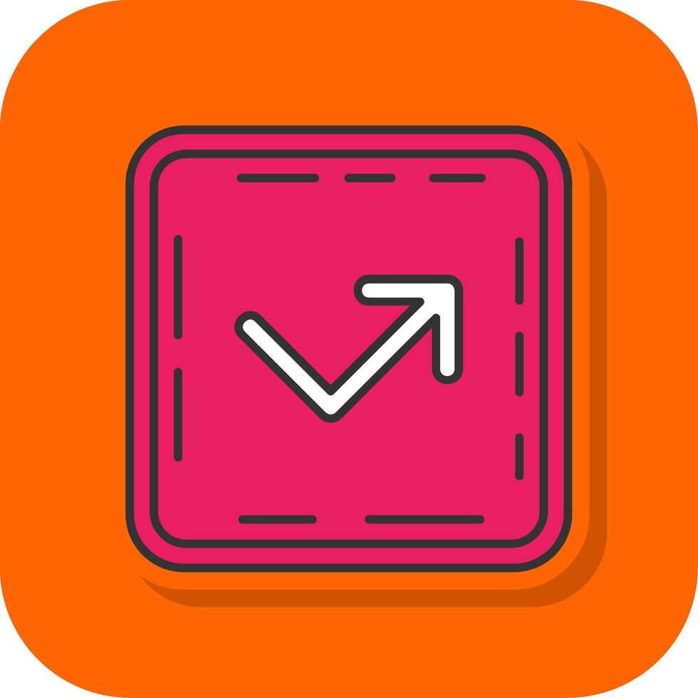 Bounce Filled Orange background Icon vector