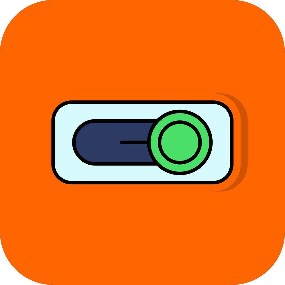 Switch Filled Orange background Icon vector