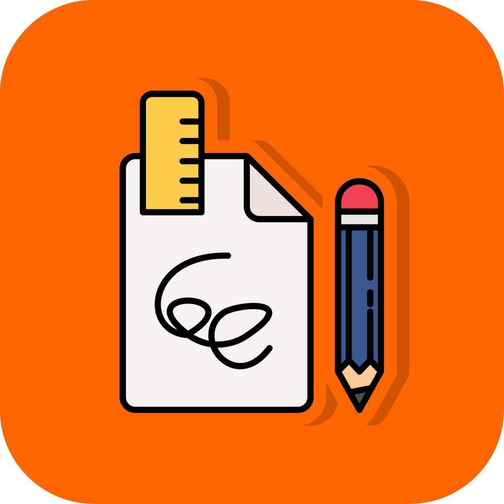 Draft Filled Orange background Icon vector