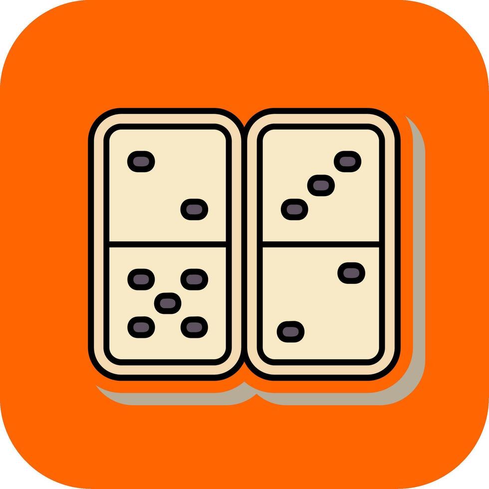 Domino Filled Orange background Icon vector