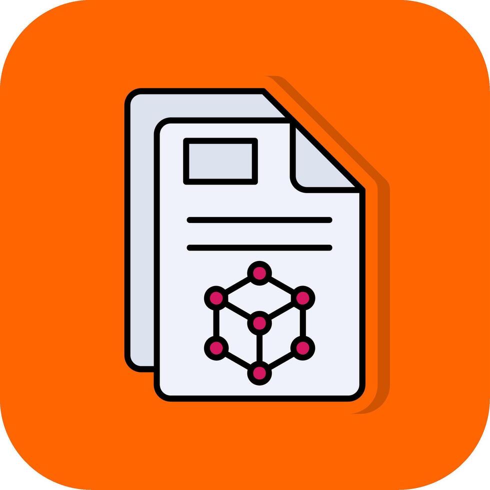 3d Filled Orange background Icon vector