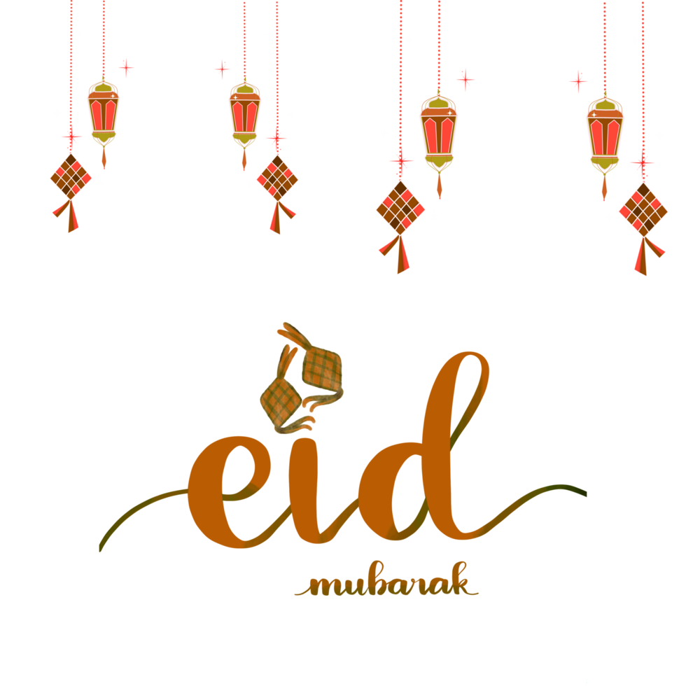 Eid Mubarak luxury design element on a transparent background png