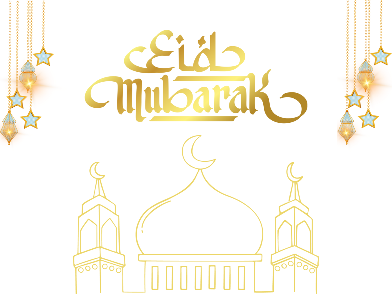 eid mubarak islamico Festival saluto design su un' trasparente sfondo png