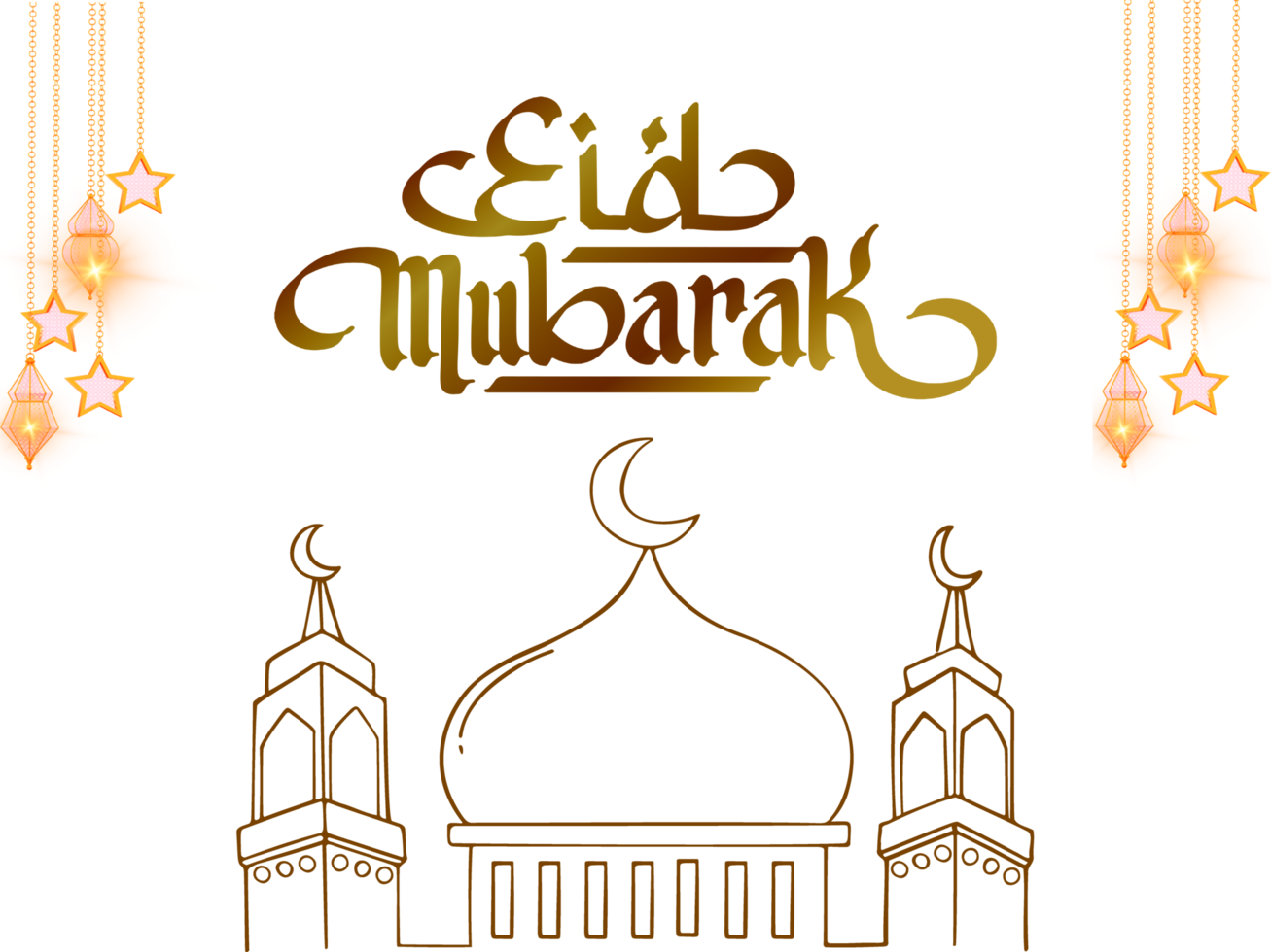 eid Mubarak islámico festival saludo diseño en un transparente antecedentes png