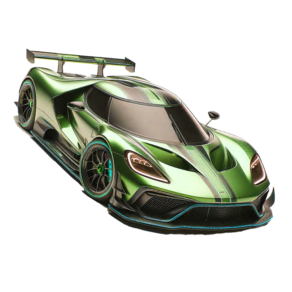 AI generated Modern sports racing car isolated on a transparent png