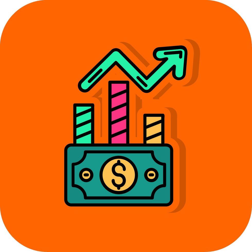 Stock Filled Orange background Icon vector