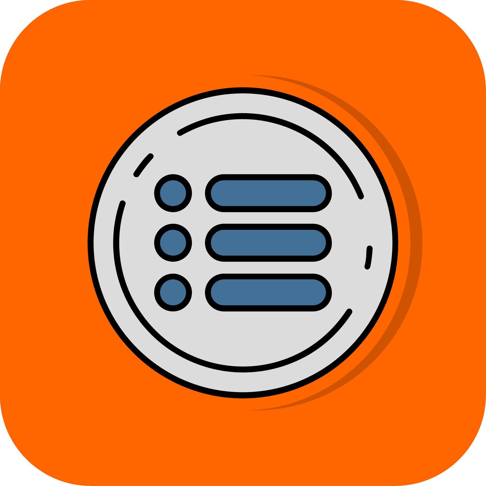 Menu Filled Orange background Icon 42066204 Vector Art at Vecteezy