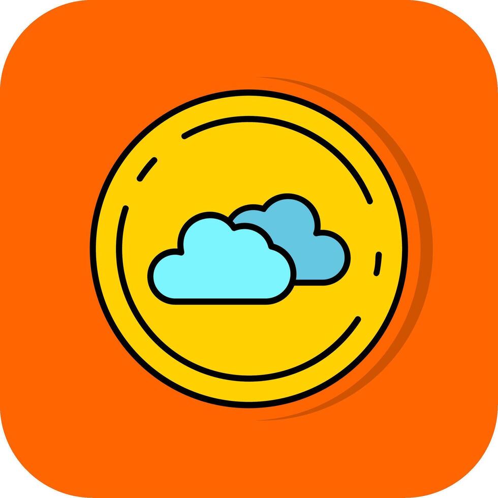 Cloud Filled Orange background Icon vector