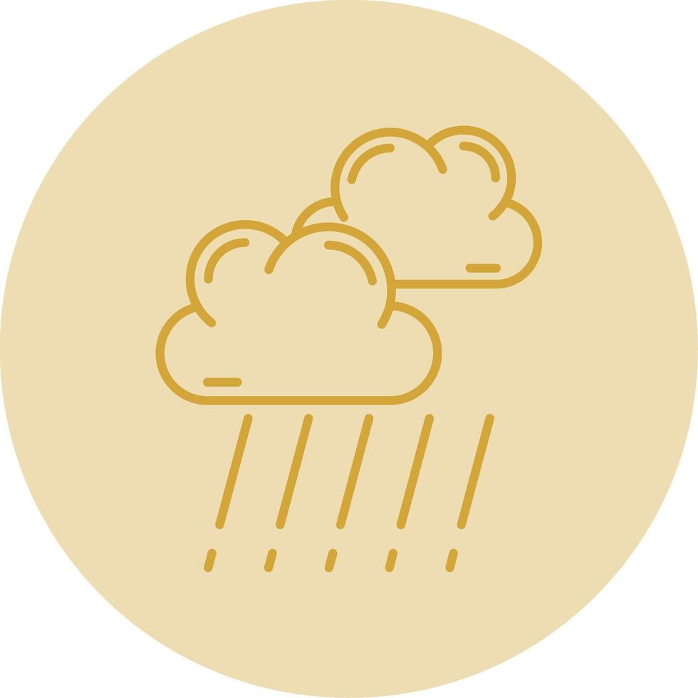 Rain Line Yellow Circle Icon vector