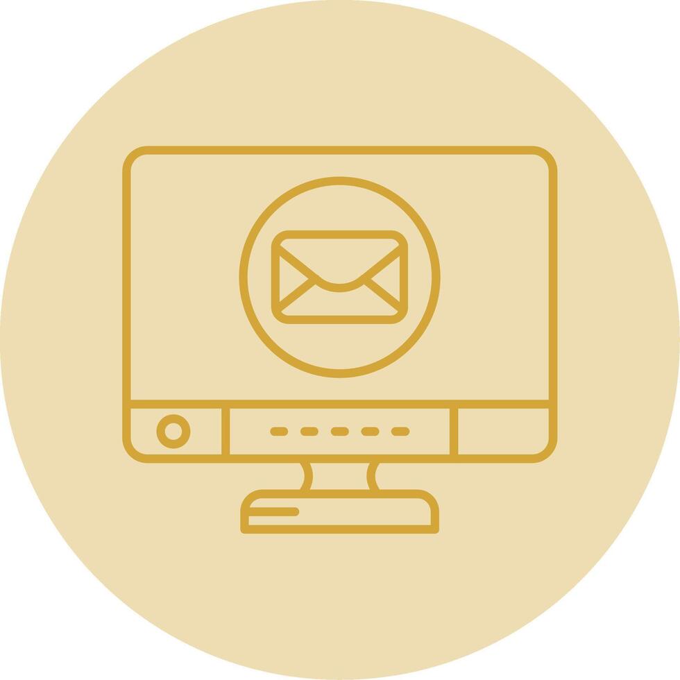 Email Line Yellow Circle Icon vector