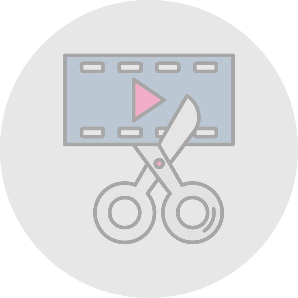 Video editor Line Filled Light Circle Icon vector