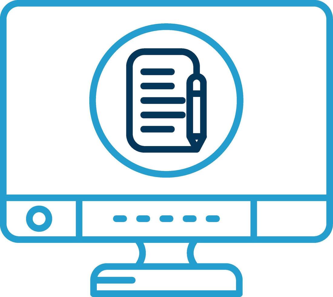 Edit Line Blue Two Color Icon vector