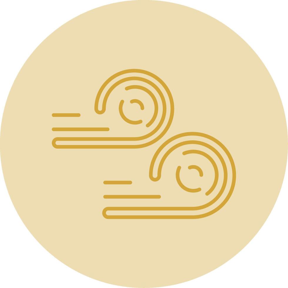 Wind Line Yellow Circle Icon vector