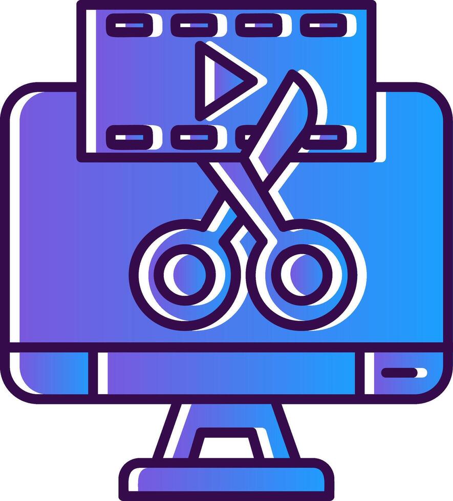 vídeo editor degradado lleno icono vector