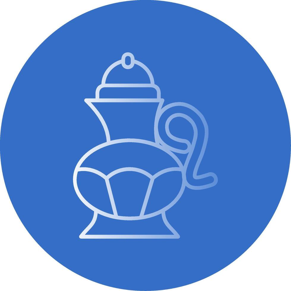 Tea pot Gradient Line Circle Icon vector