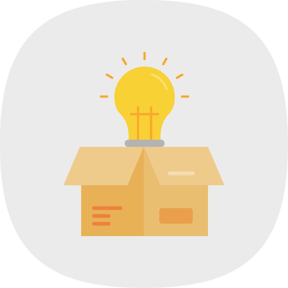 Think outside the box Flat Curve Icon vector