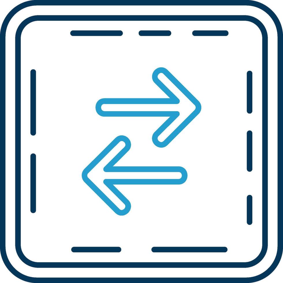 Swap Line Blue Two Color Icon vector