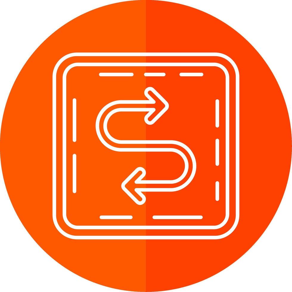 Zigzag Line Red Circle Icon vector