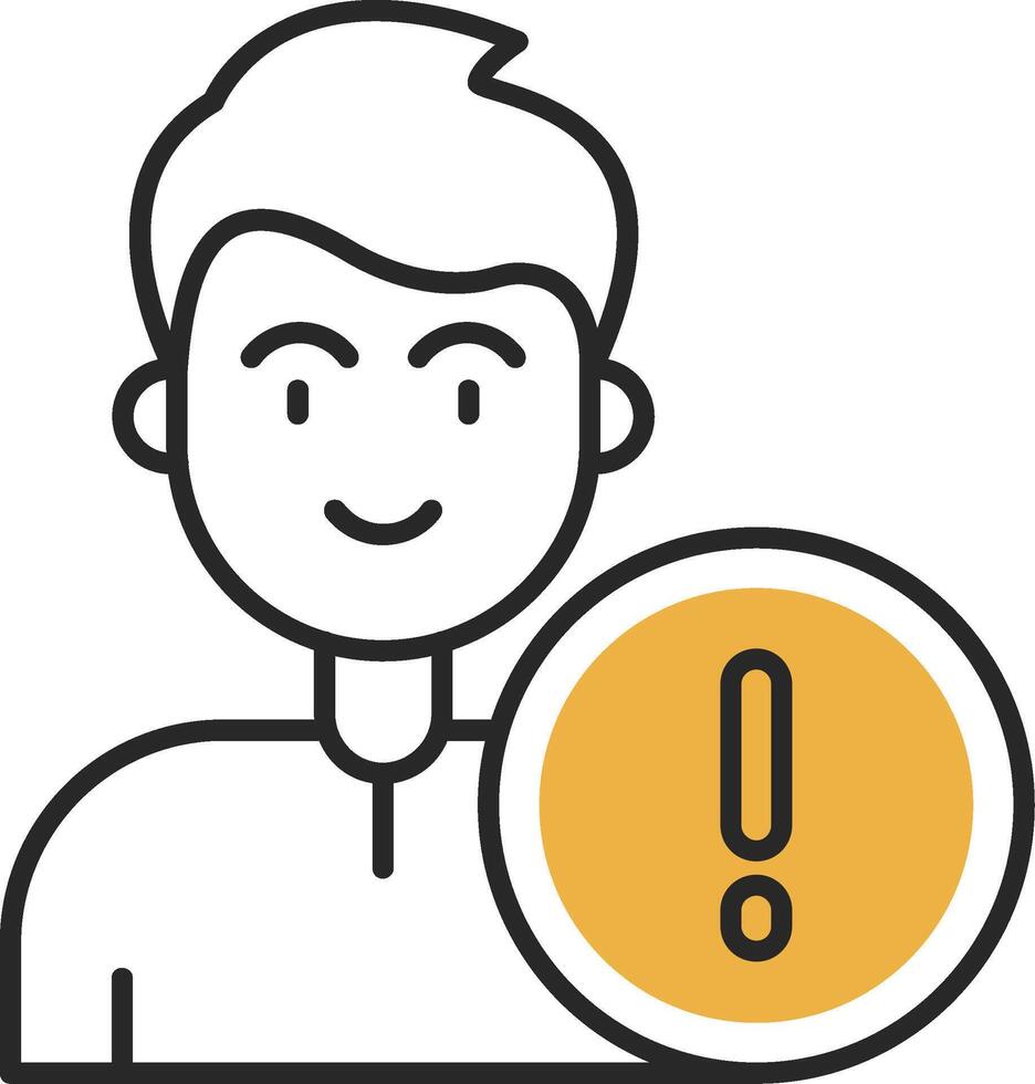Error Skined Filled Icon vector