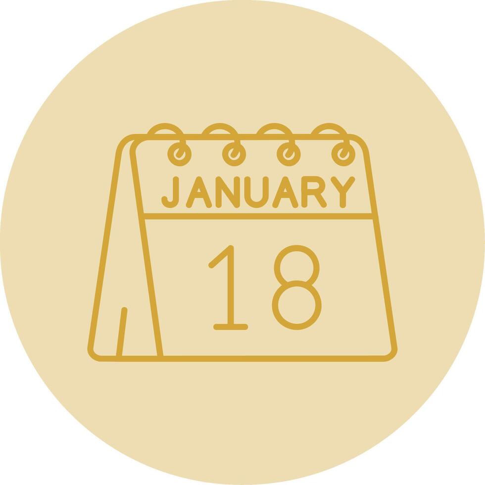 18th of January Line Yellow Circle Icon vector