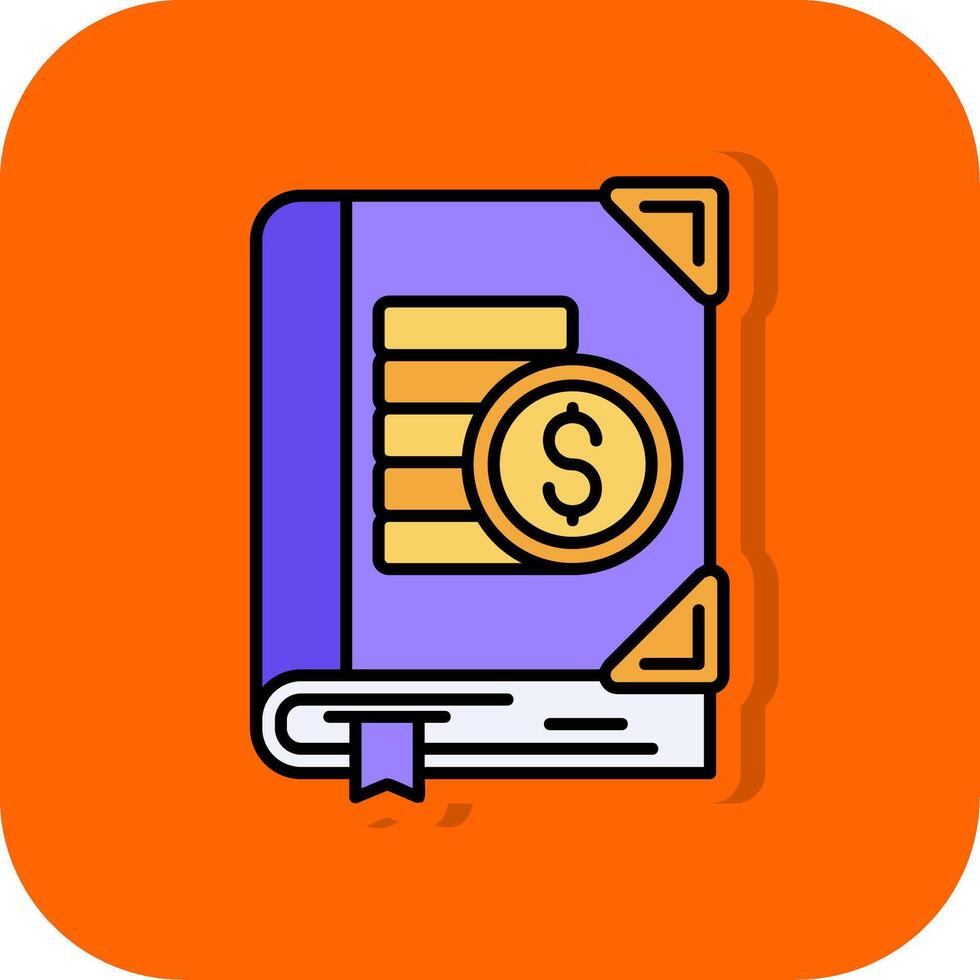 Budgeting Filled Orange background Icon vector