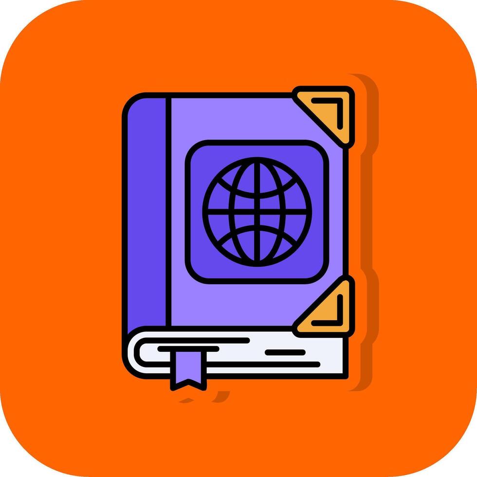 Atlas Filled Orange background Icon vector