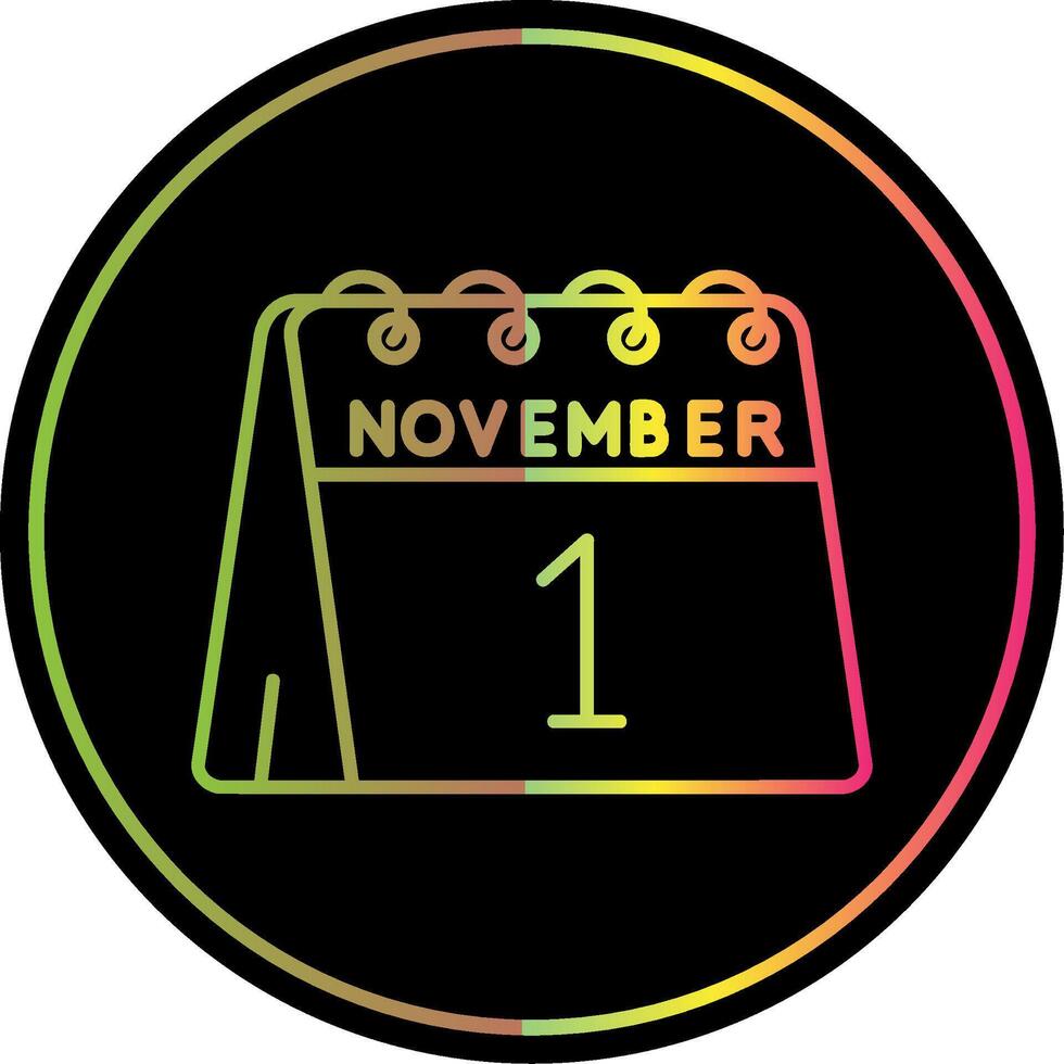 1st of November Line Gradient Due Color Icon vector