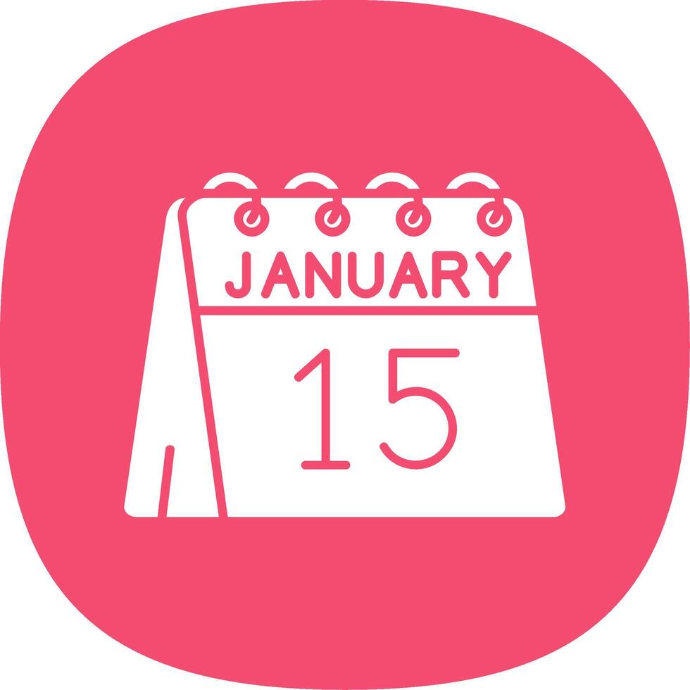 15th of January Glyph Curve Icon vector