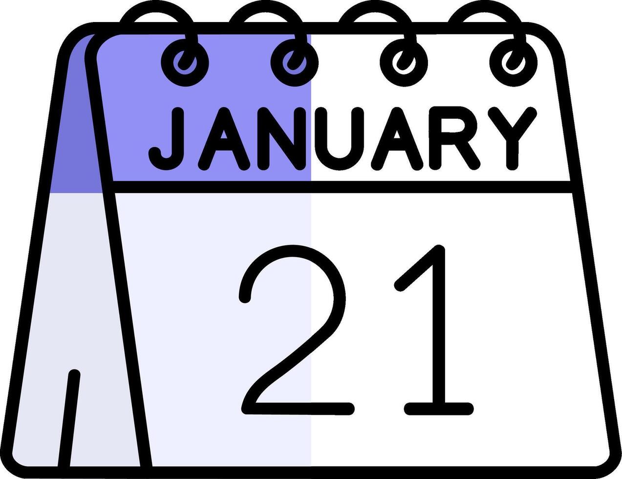 21st of January Filled Half Cut Icon vector