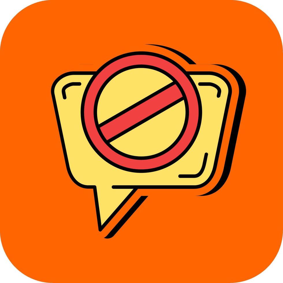 Blocked Filled Orange background Icon vector