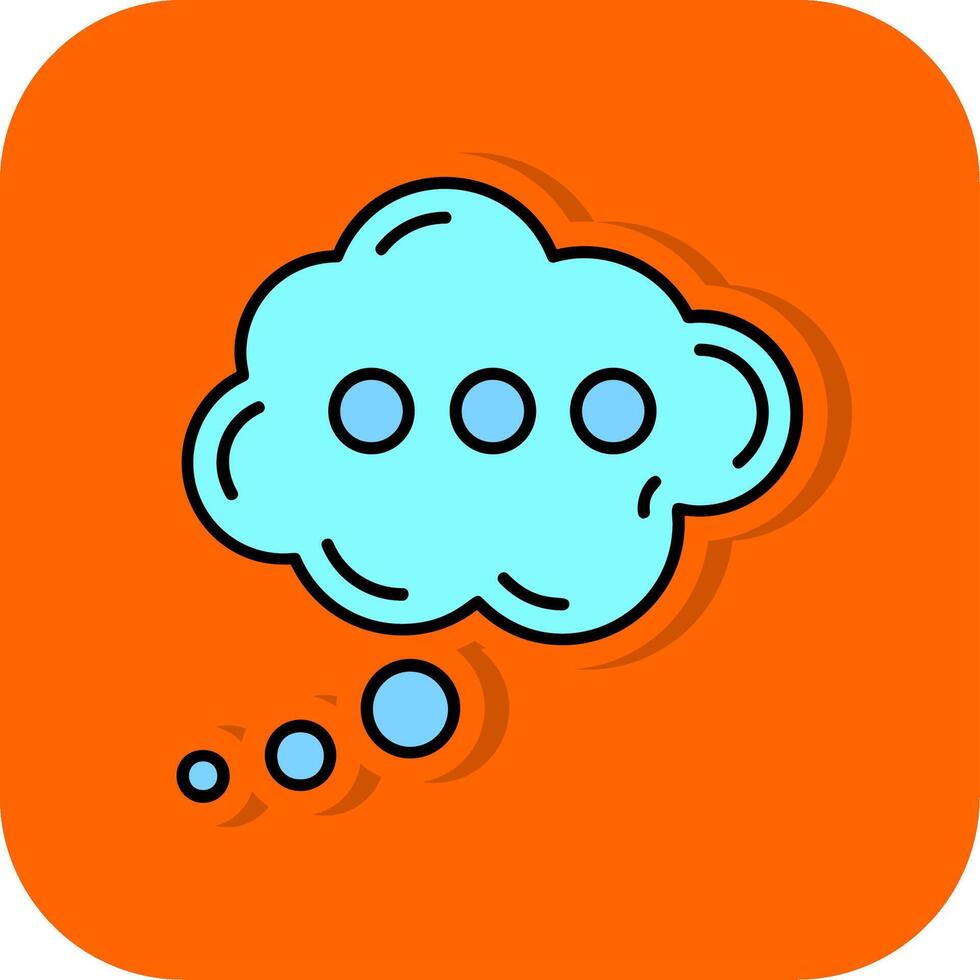 Cloud Filled Orange background Icon vector