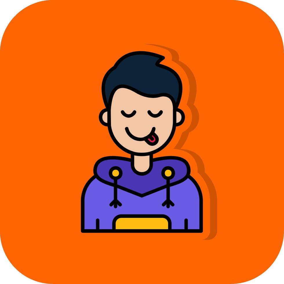 Tongue Filled Orange background Icon vector