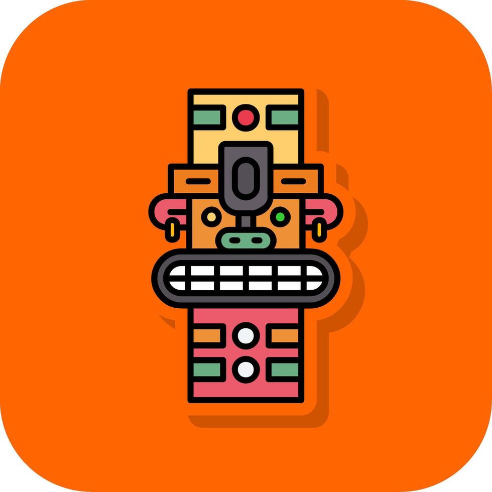 Totem Filled Orange background Icon vector