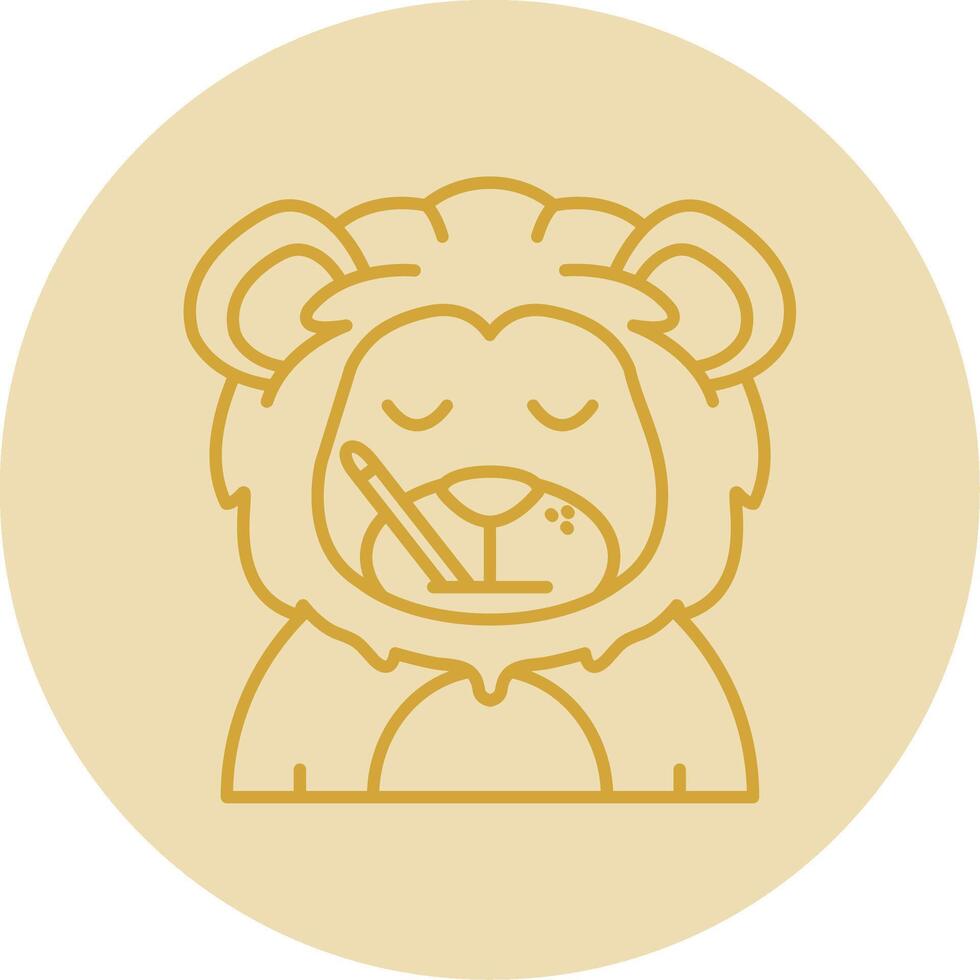 Sick Line Yellow Circle Icon vector