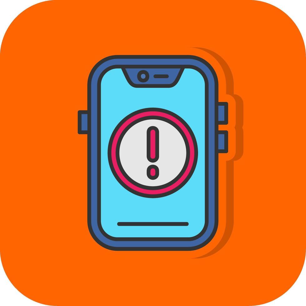 Error Filled Orange background Icon vector