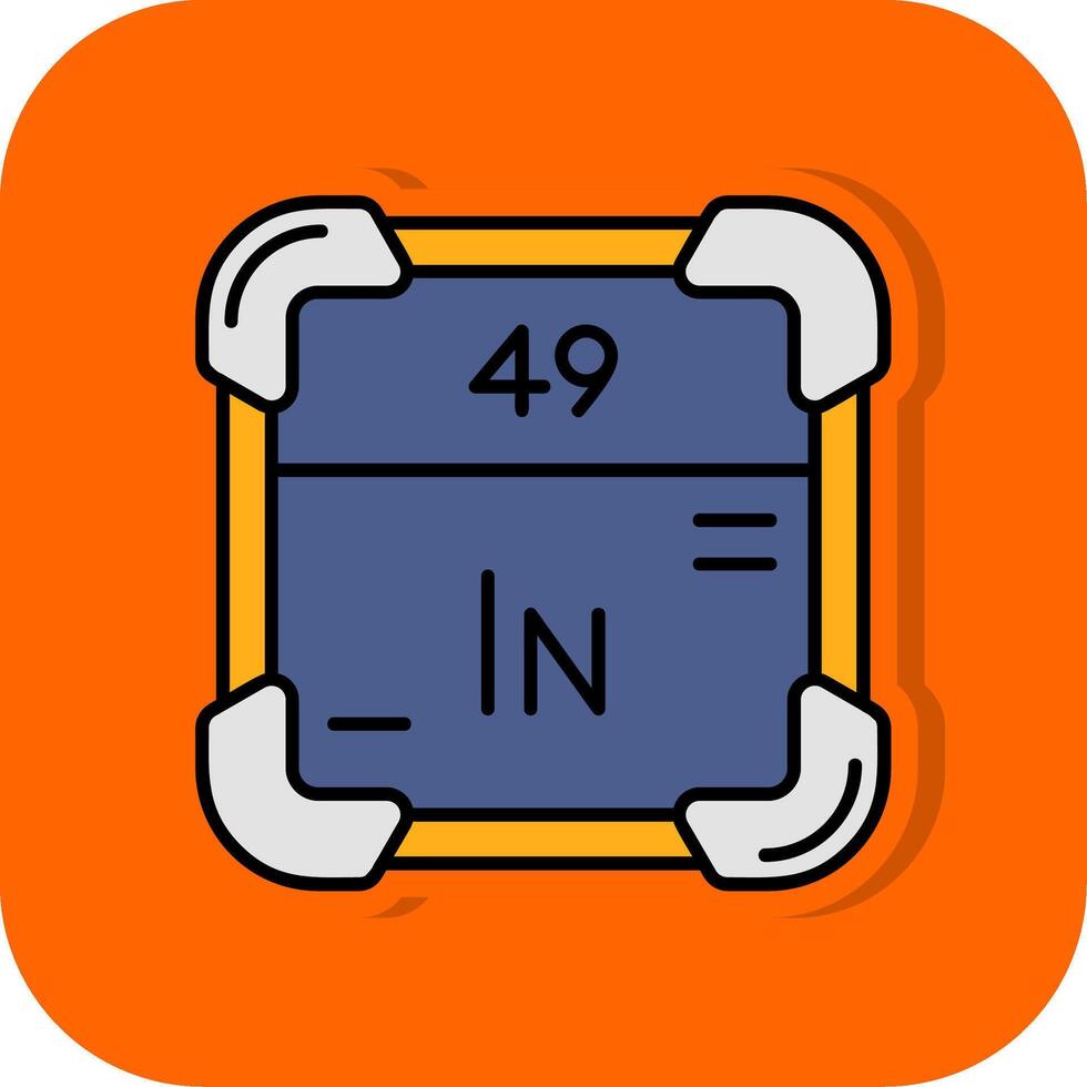 Indium Filled Orange background Icon vector