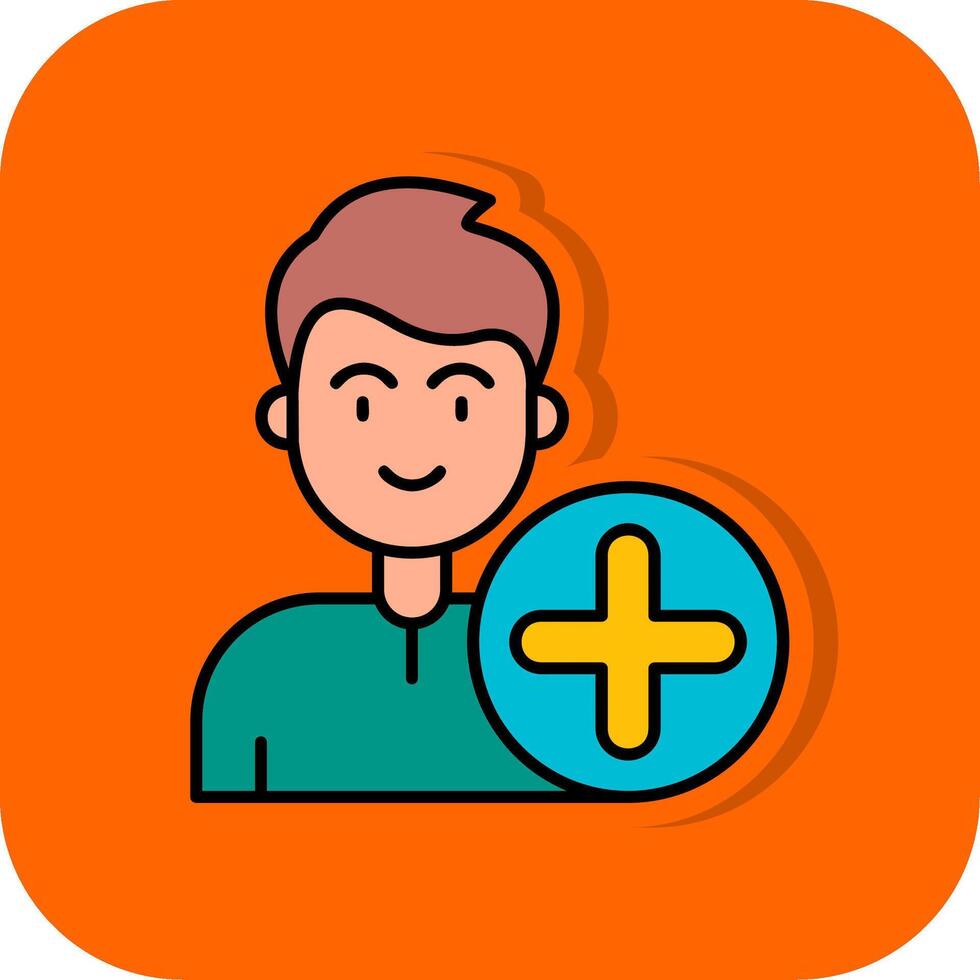 Add Filled Orange background Icon vector