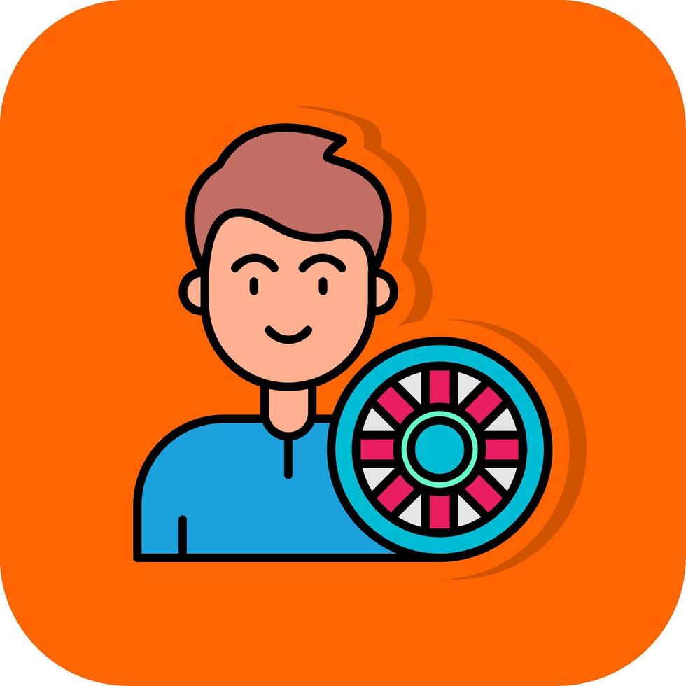 Lifesaver Filled Orange background Icon vector