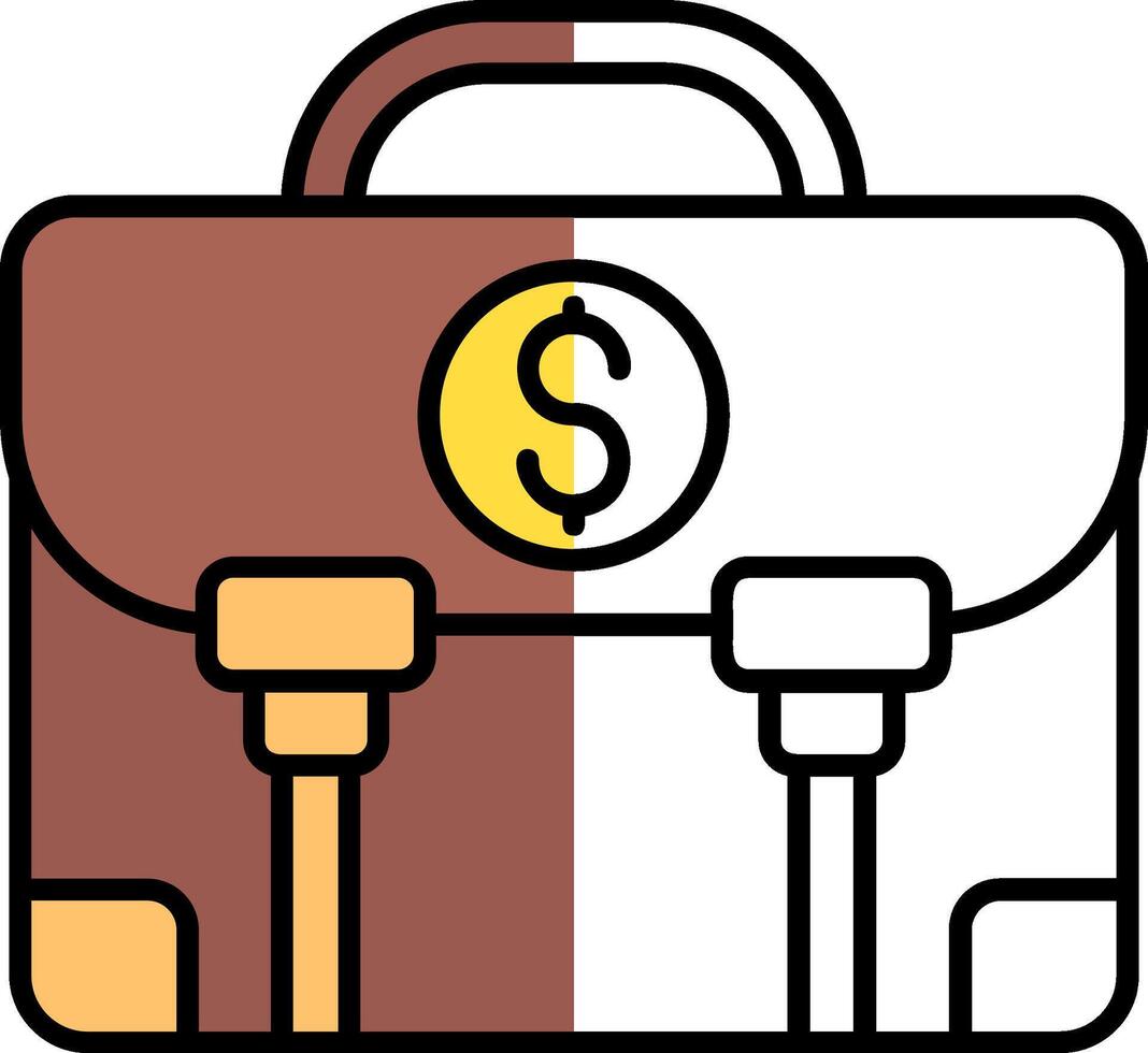 Money bag Filled Half Cut Icon vector