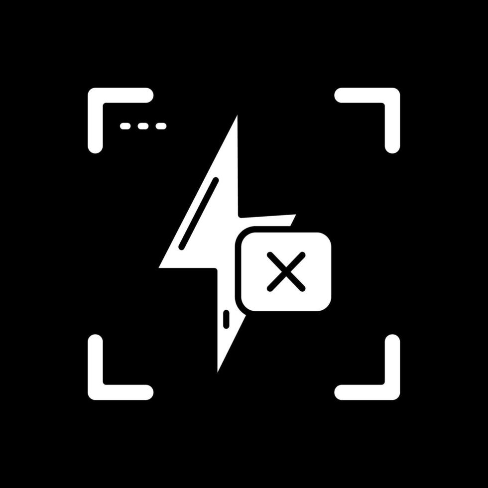 Flash off Glyph Inverted Icon vector