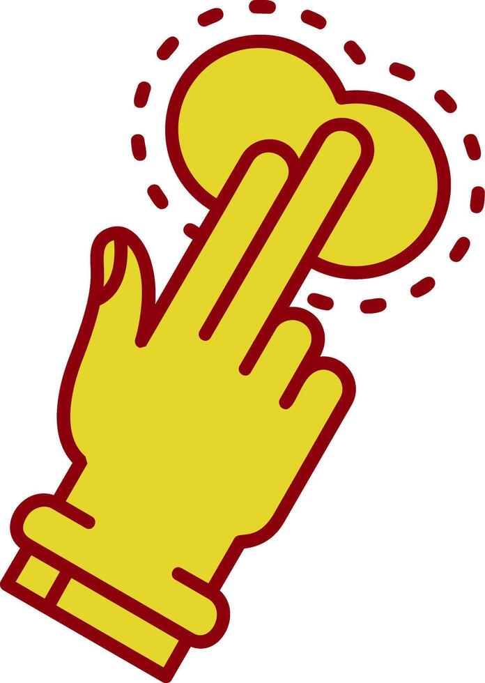 Two Fingers Tap Vintage Icon vector