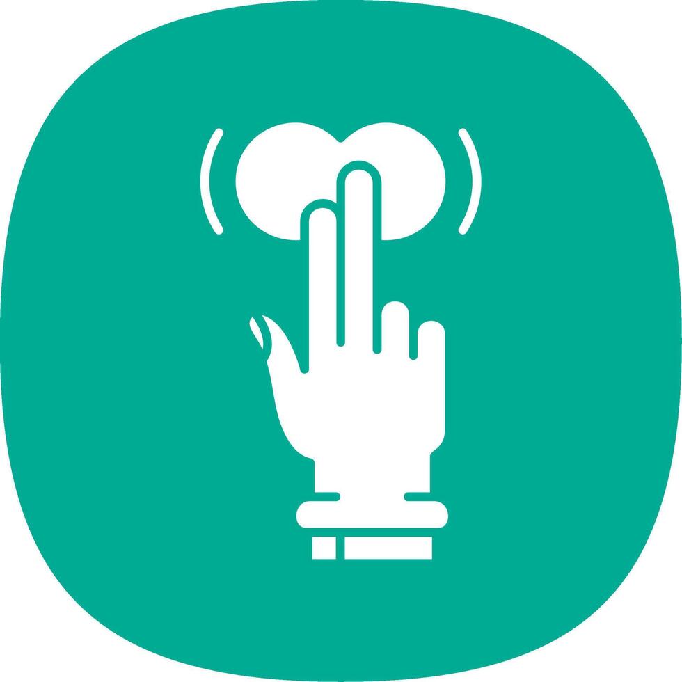 Two Fingers Tap and Hold Glyph Curve Icon vector